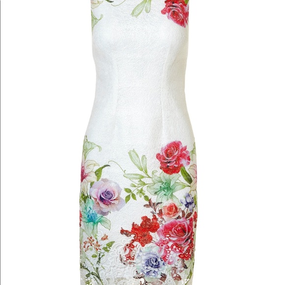 Cleo Unique Floral Sheath Dress Size 12 - Picture 12 of 16